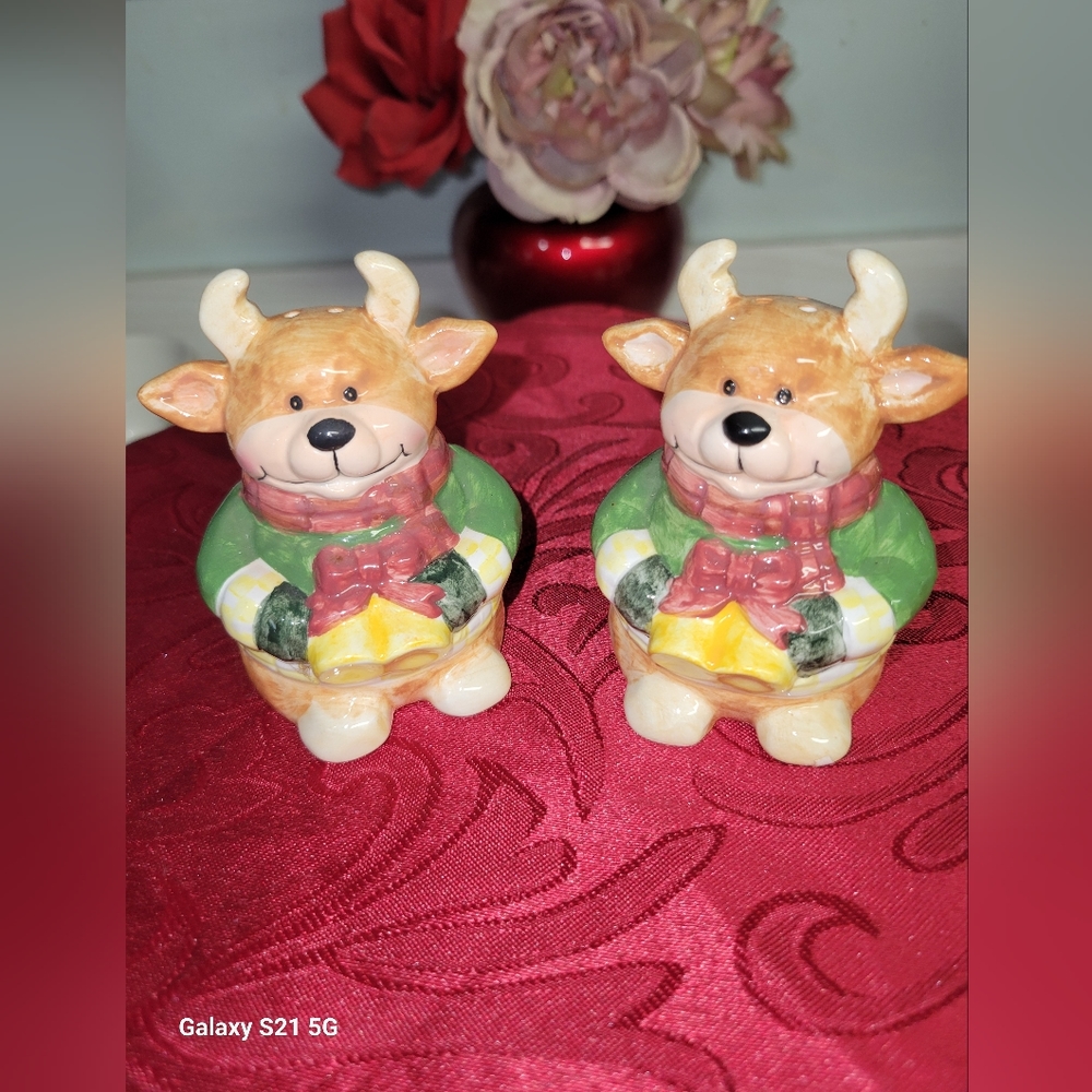 Vintage Reindeer Salt and Pepper Shakers